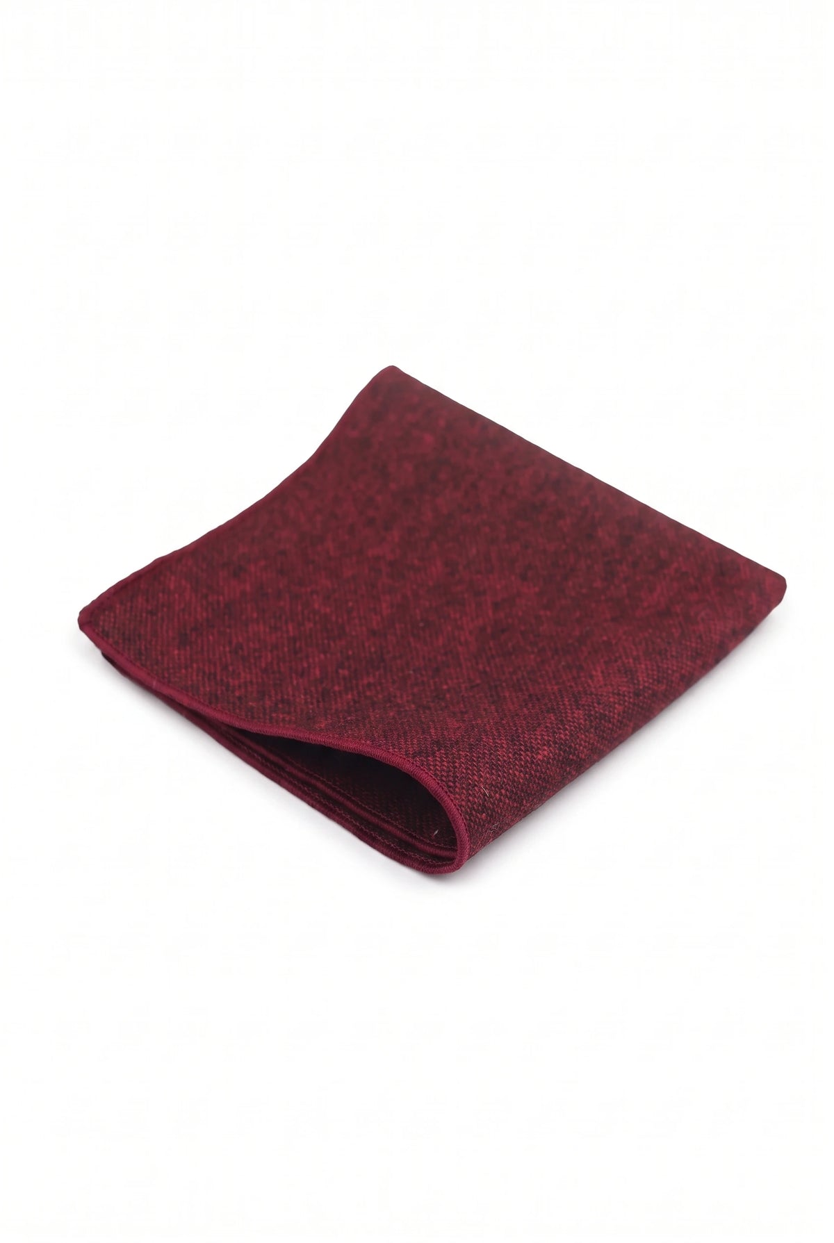 Men’s Burgundy Tweed Wool Blend Pocket Square