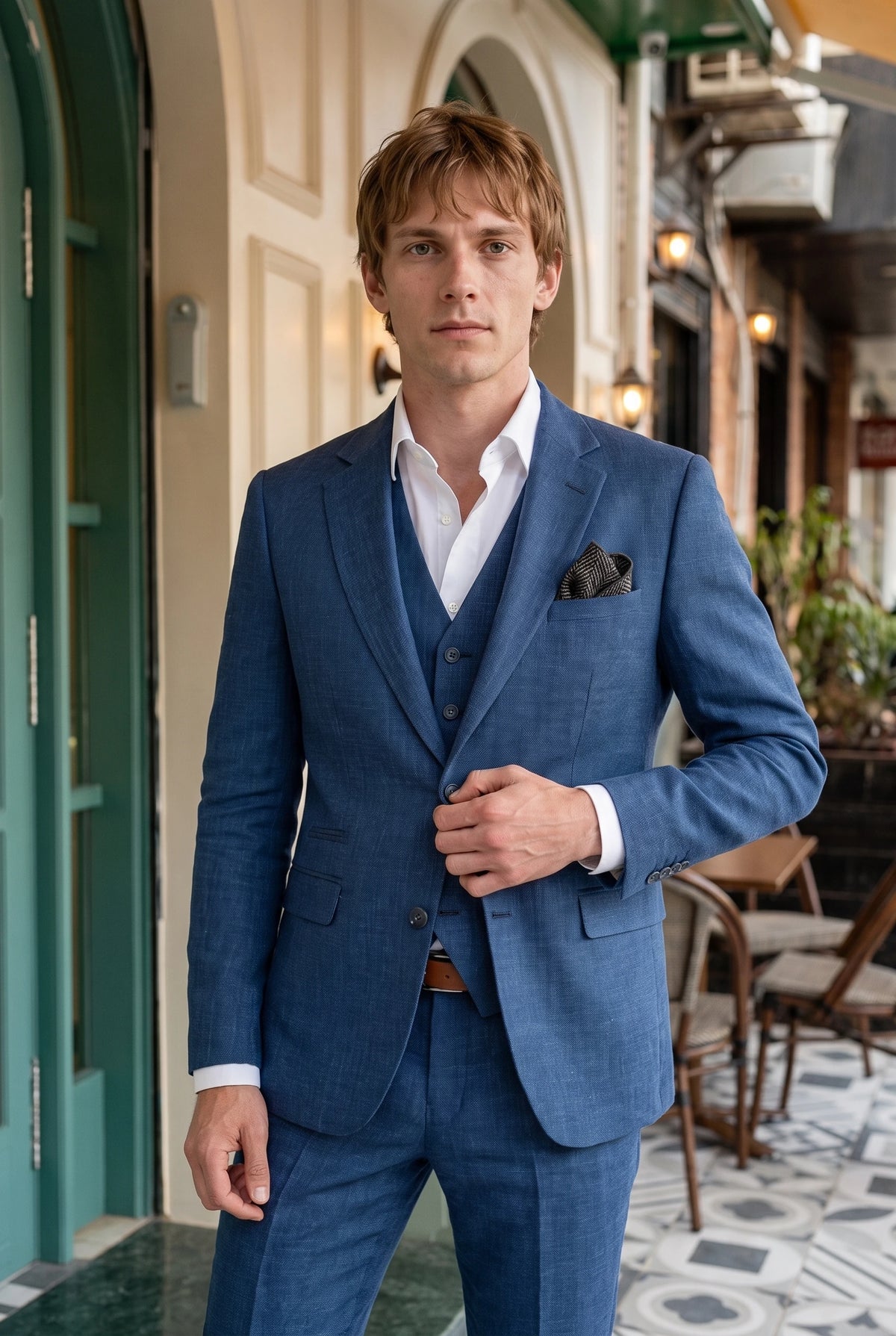 Men’s Charcoal Tweed Wool Blend Pocket Square