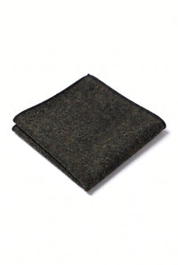 Men’s Charcoal Tweed Wool Blend Pocket Square
