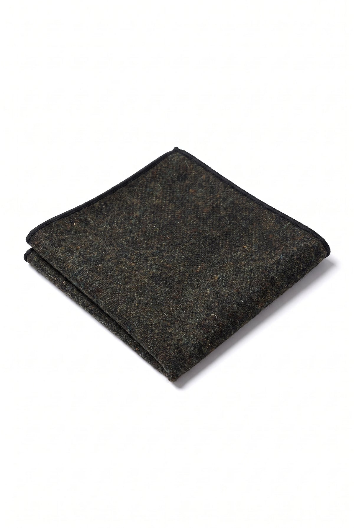 Men’s Charcoal Tweed Wool Blend Pocket Square