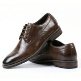 Men's Classic Plain Toe Lace-Up Derby Shoes