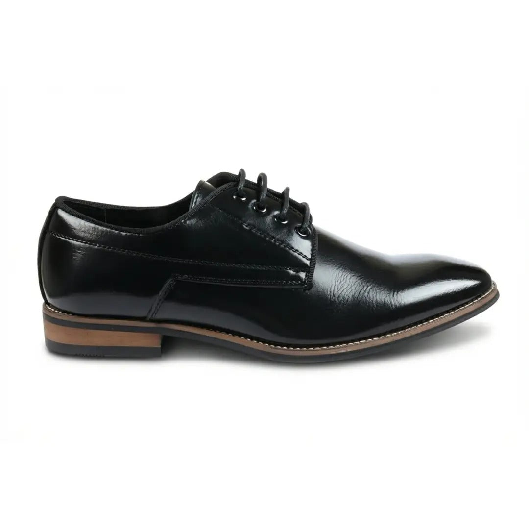 Men's Classic Plain Toe Lace-Up Derby Shoes