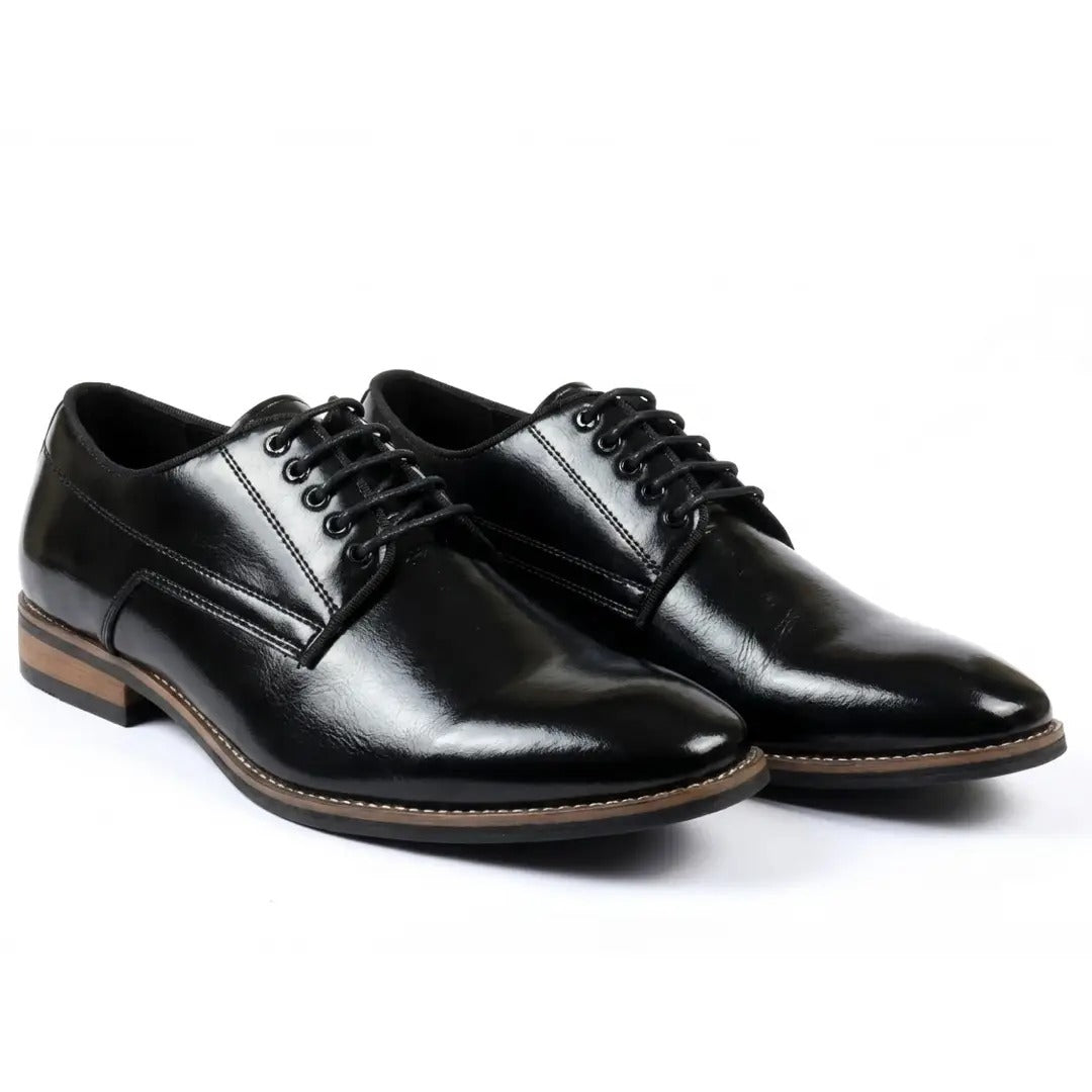 Men's Classic Plain Toe Lace-Up Derby Shoes