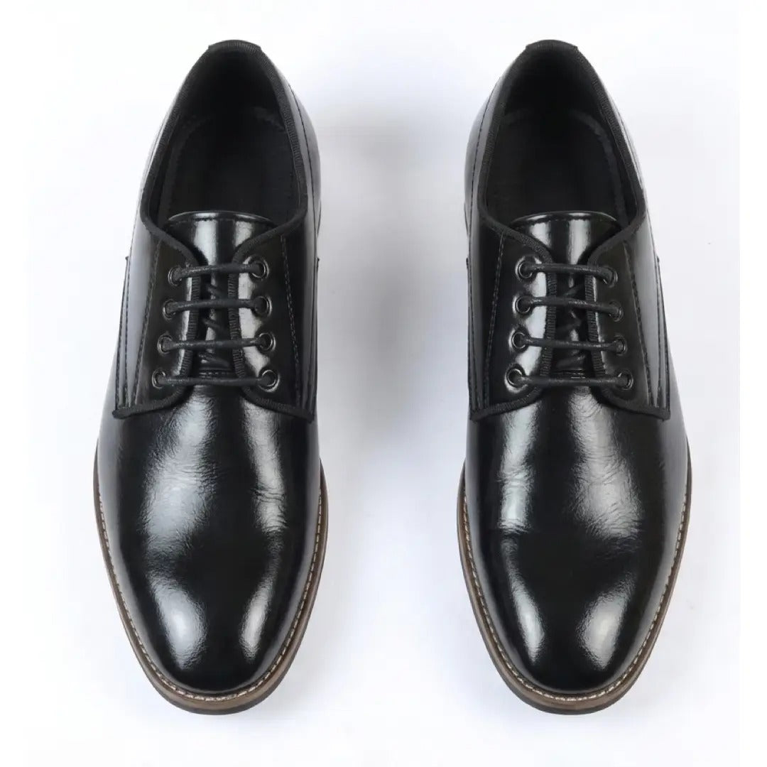 Men's Classic Plain Toe Lace-Up Derby Shoes