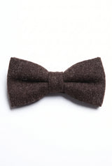 Men’s Dark Brown Tweed Wool Blend Bow Tie