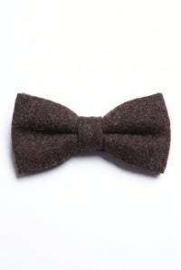 Men’s Dark Brown Tweed Wool Blend Bow Tie