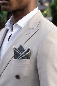 Men’s Dark Grey Tweed Pocket Square