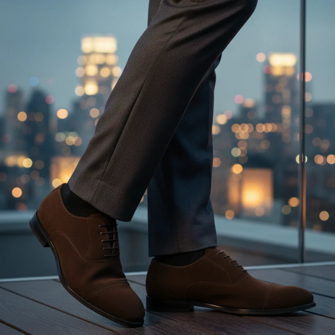 Men's Faux Suede Lace-Up Oxford Shoes