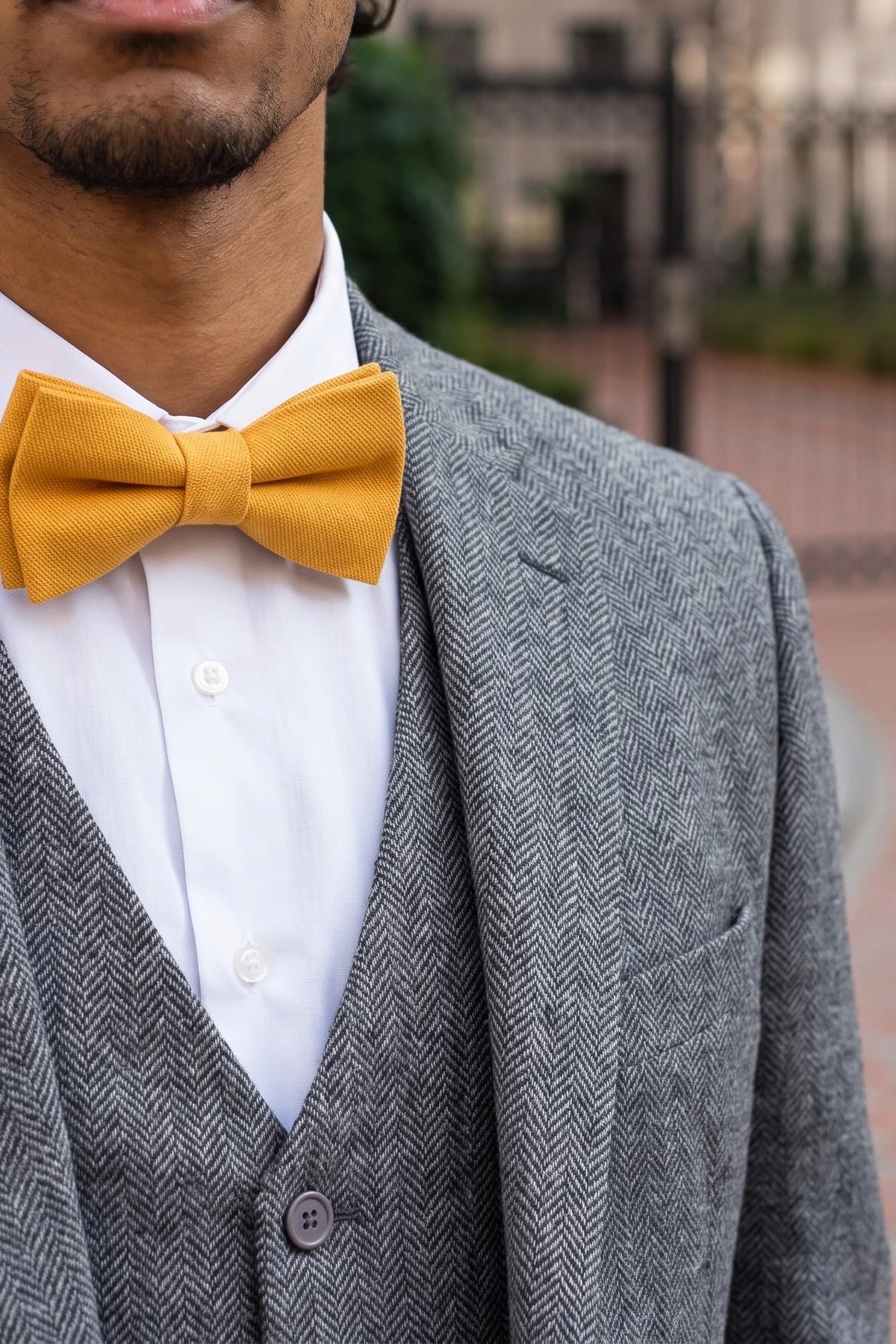 Men’s Gold Double Layer Bow Tie