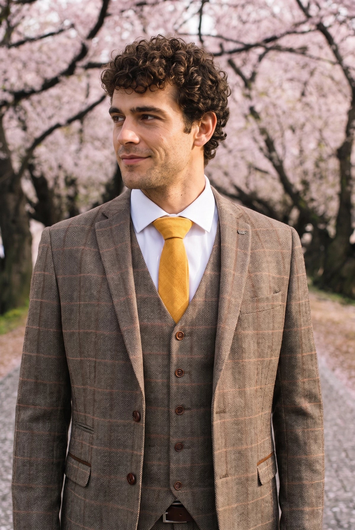 Men’s Gold Suede-Finish Tie