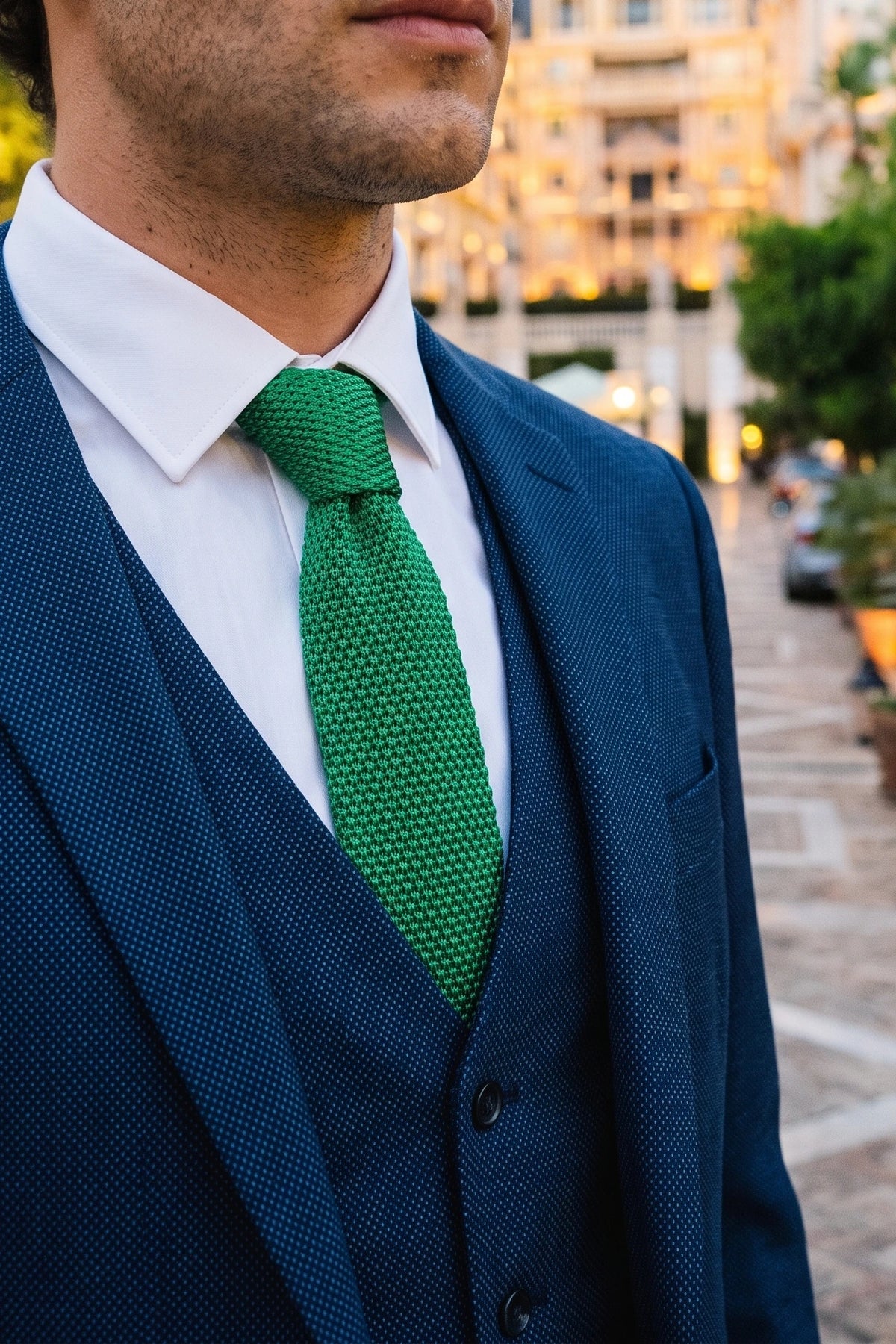 Men’s Green Knitted Tie