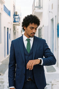 Men’s Green Suede-Finish Tie