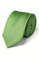 Men’s Green Tie Set with Matching Pocket Square and Cufflinks