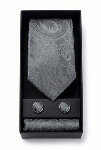 Men’s Grey Paisley Tie Gift Set