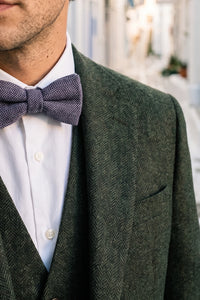 Men’s Grey Tweed Wool Blend Bow Tie