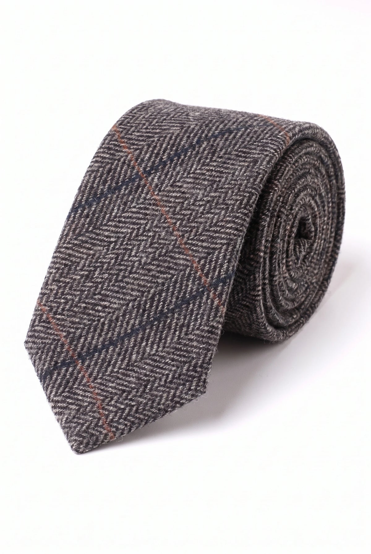Men’s Grey Wool Blend Tweed Tie