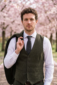 Men’s Grey Wool Blend Tweed Tie