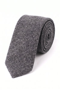 Men’s Grey Wool Blend Tweed Tie