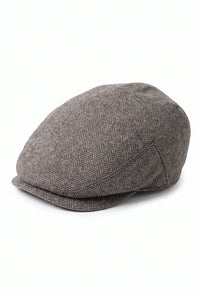 Men’s Brown Wool Blend Flat Cap