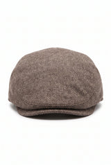 Men’s Brown Wool Blend Flat Cap