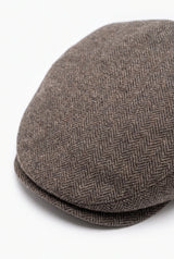 Men’s Brown Wool Blend Flat Cap