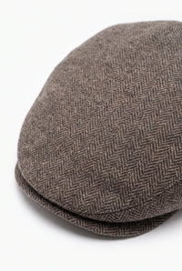 Men’s Brown Wool Blend Flat Cap