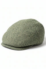 Men’s Green Wool Blend Flat Cap Hat