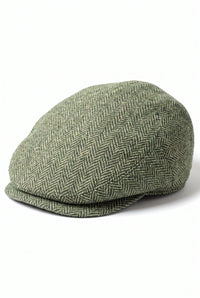 Men’s Green Wool Blend Flat Cap Hat