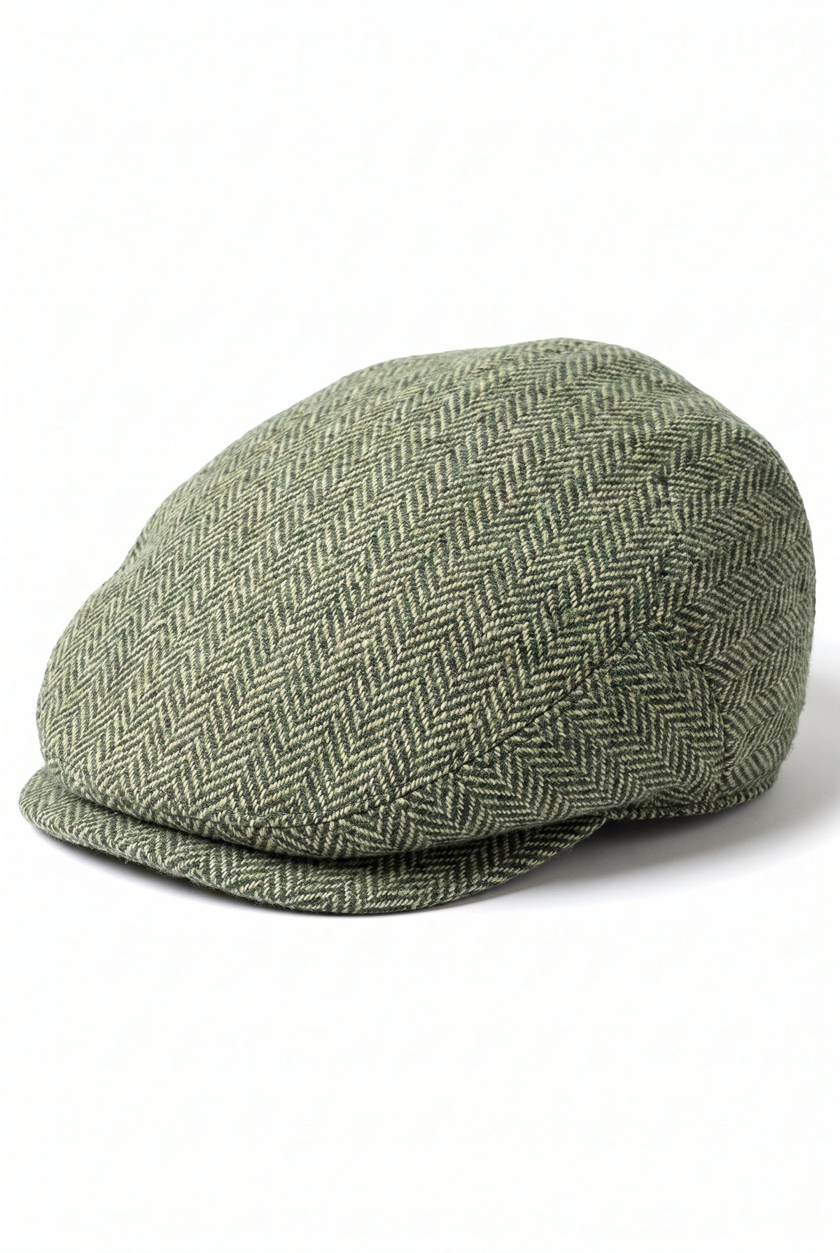 Men’s Green Wool Blend Flat Cap Hat