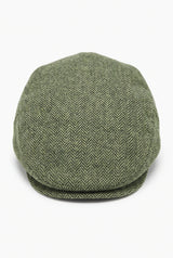 Men’s Green Wool Blend Flat Cap Hat