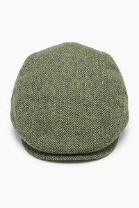 Men’s Green Wool Blend Flat Cap Hat