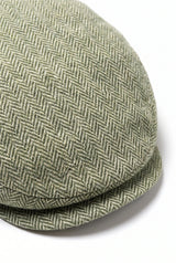 Men’s Green Wool Blend Flat Cap Hat