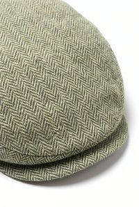 Men’s Green Wool Blend Flat Cap Hat