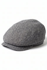 Men’s Grey Wool Blend Flat Cap
