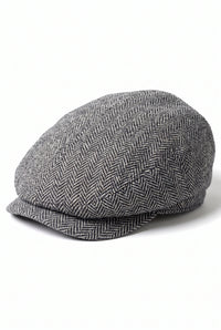 Men’s Grey Wool Blend Flat Cap