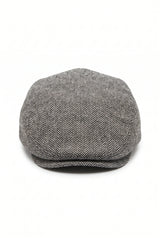 Men’s Grey Wool Blend Flat Cap