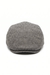 Men’s Grey Wool Blend Flat Cap