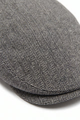 Men’s Grey Wool Blend Flat Cap