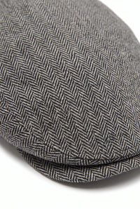 Men’s Grey Wool Blend Flat Cap