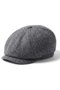 Men's Herringbone Newsboy Classic Flat Cap - Grey