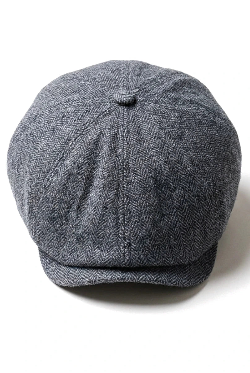 Men's Herringbone Newsboy Classic Flat Cap - Grey