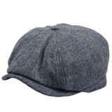 Men's Herringbone Newsboy Classic Flat Cap - Grey