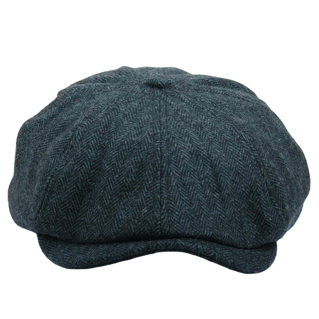 Men's Herringbone Newsboy Classic Flat Cap - Olive