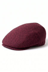 Men’s Wine Wool Blend Flat Cap