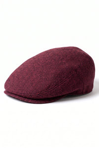 Men’s Wine Wool Blend Flat Cap