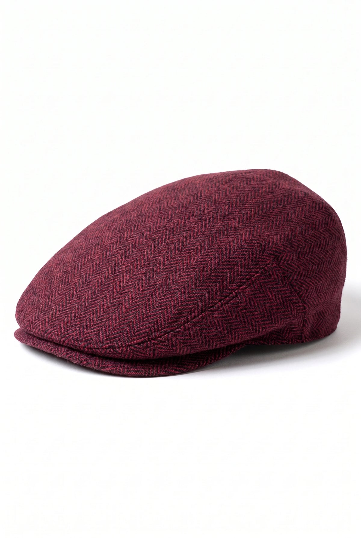 Men’s Wine Wool Blend Flat Cap