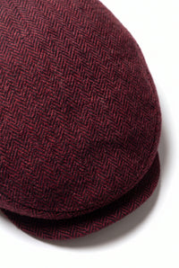 Men’s Wine Wool Blend Flat Cap
