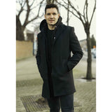 Men's Hooded Wool Blend Classic Overcoat