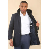 Men's Hooded Wool Blend Classic Overcoat