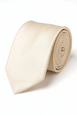 Men’s Ivory Tie Set with Pocket Square and Cufflinks